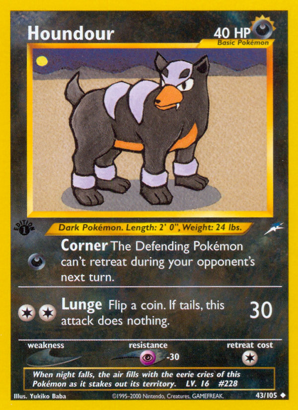 Houndour (43/105) [Neo Destiny 1st Edition] | Cracking-Singles