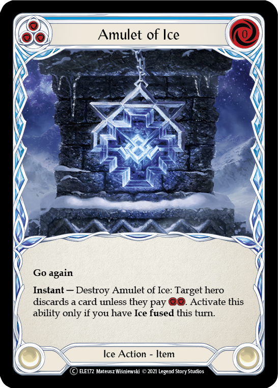 Amulet of Ice [U-ELE172] Unlimited Rainbow Foil | Cracking-Singles