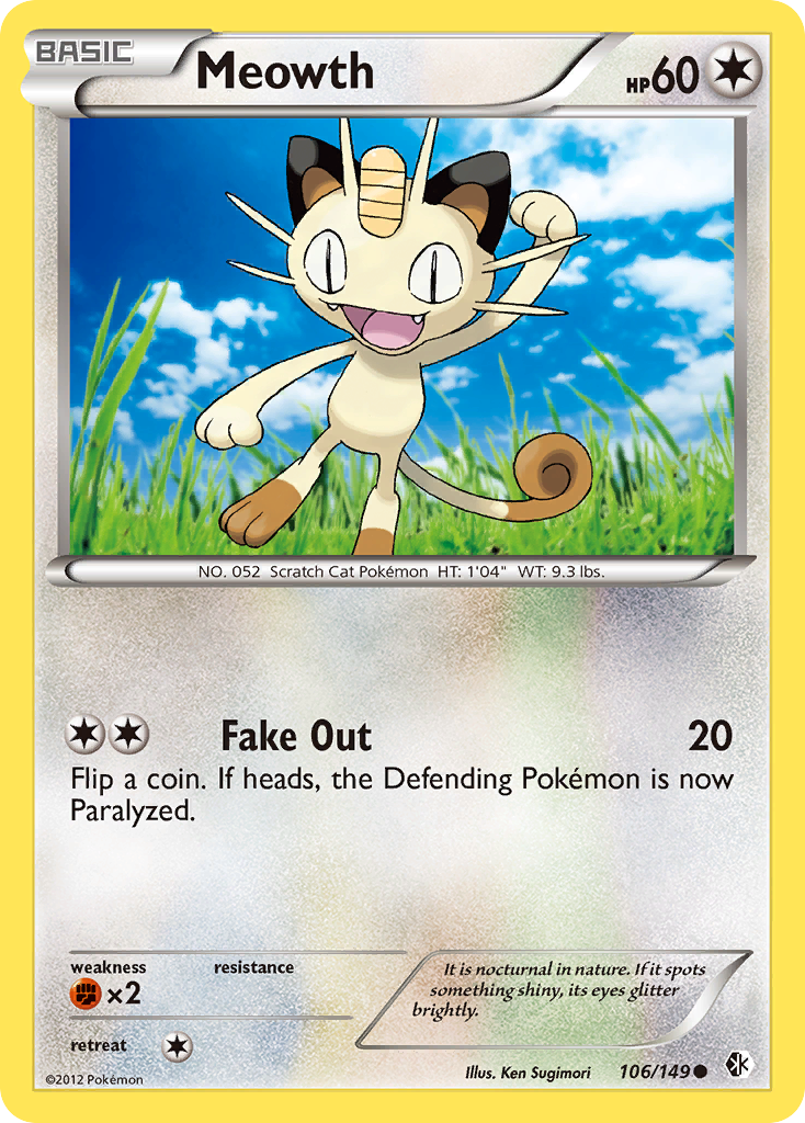 Meowth (106/149) [Black & White: Boundaries Crossed] | Cracking-Singles