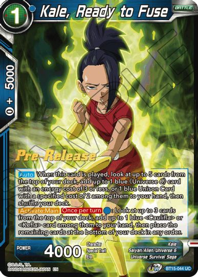 Kale, Ready to Fuse (BT15-044) [Saiyan Showdown Prerelease Promos] | Cracking-Singles