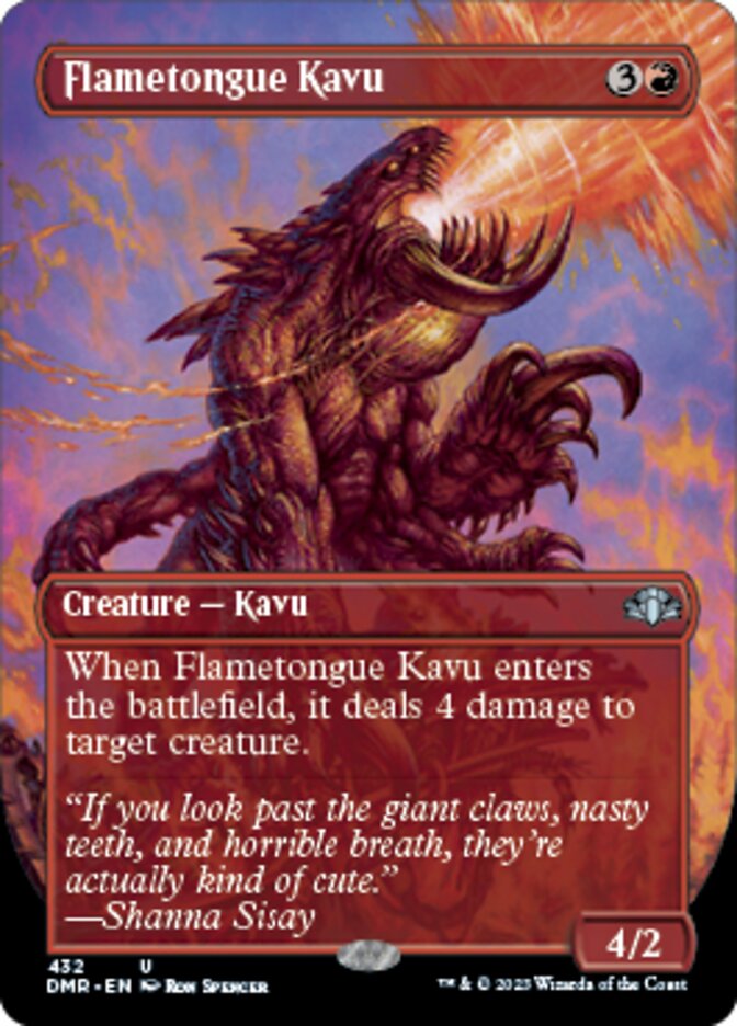 Flametongue Kavu (Borderless Alternate Art) [Dominaria Remastered] | Cracking-Singles