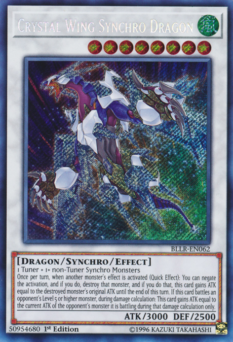 Crystal Wing Synchro Dragon [BLLR-EN062] Secret Rare | Cracking-Singles