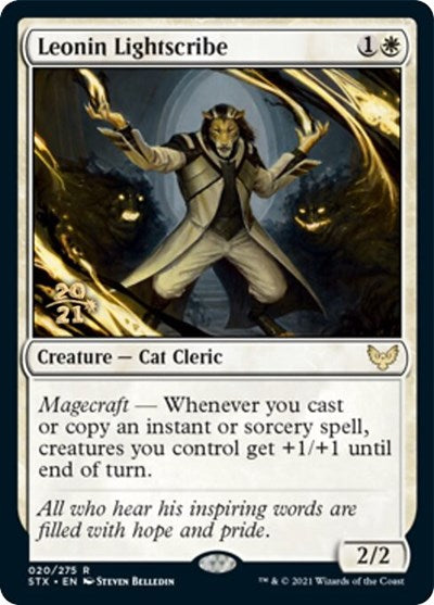 Leonin Lightscribe [Strixhaven: School of Mages Prerelease Promos] | Cracking-Singles