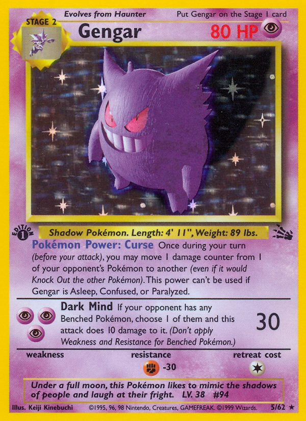 Gengar (5/62) [Fossil 1st Edition] | Cracking-Singles