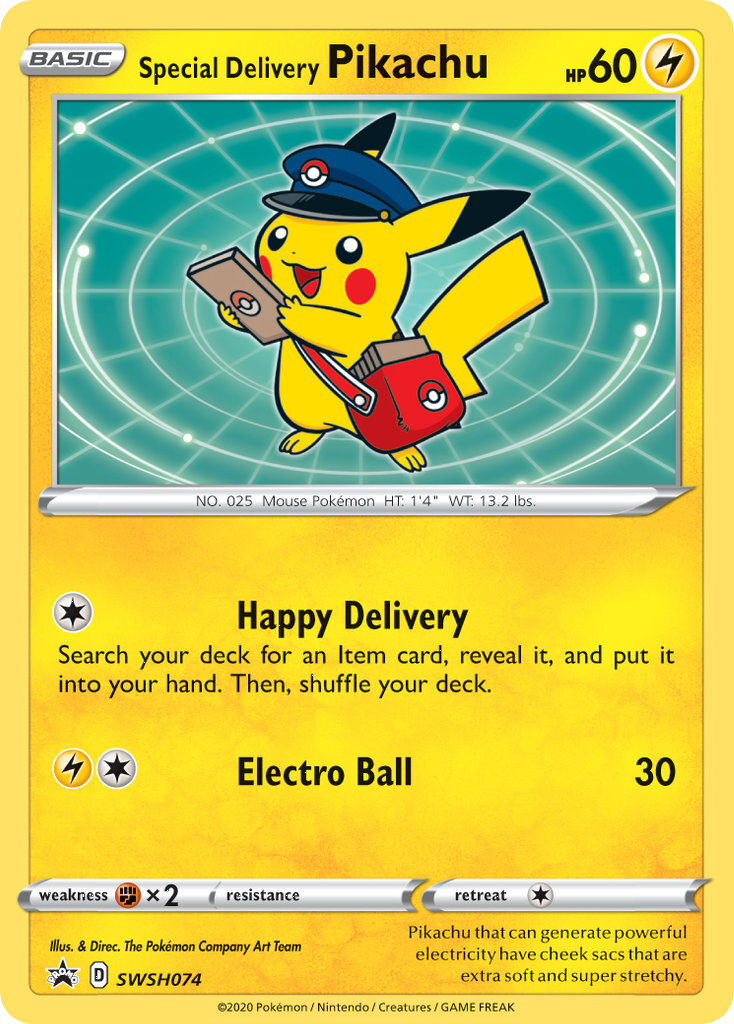 Special Delivery Pikachu (SWSH074) [Sword & Shield: Black Star Promos] | Cracking-Singles