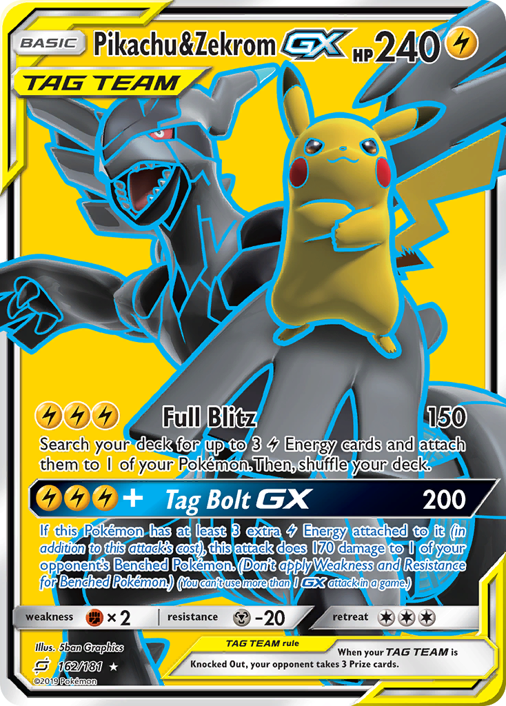 Pikachu & Zekrom GX (162/181) [Sun & Moon: Team Up] | Cracking-Singles