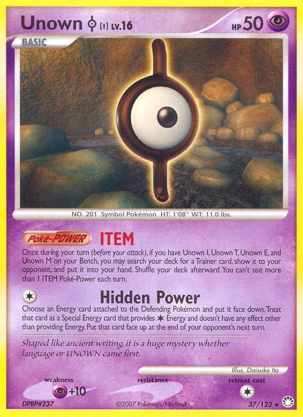 Unown I (37/123) [Diamond & Pearl: Mysterious Treasures] | Cracking-Singles