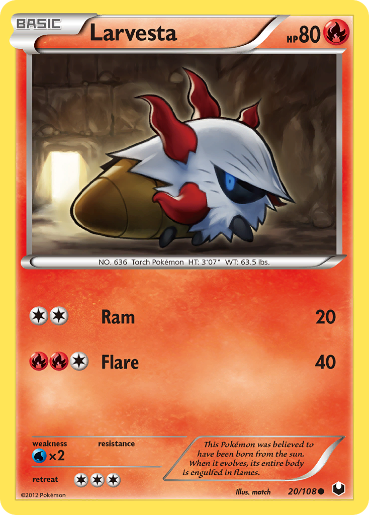 Larvesta (20/108) [Black & White: Dark Explorers] | Cracking-Singles