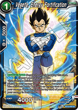 Vegeta, Energy Fortification (Uncommon) [BT13-040] | Cracking-Singles