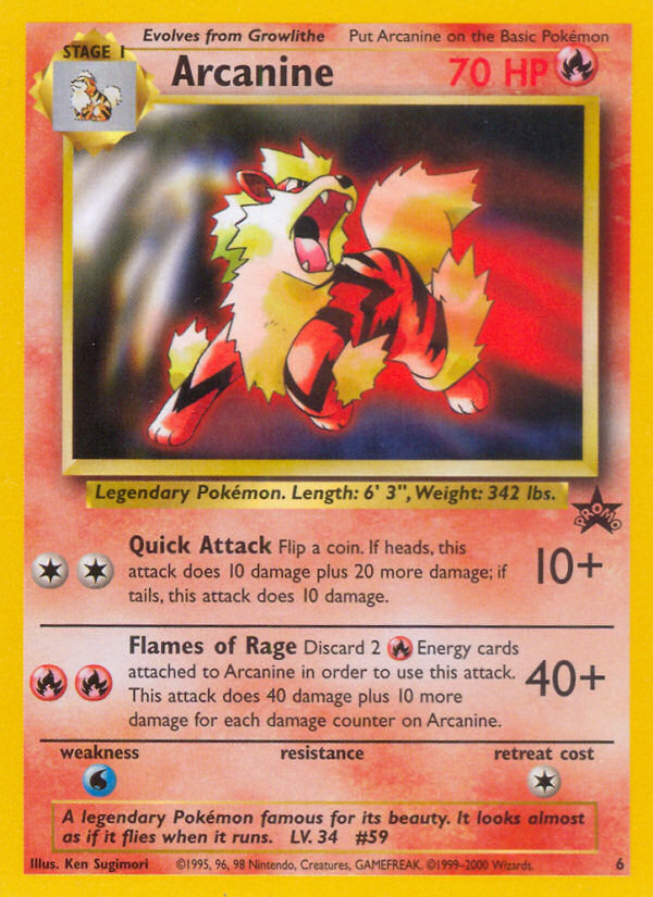 Arcanine (6) [Wizards of the Coast: Black Star Promos] | Cracking-Singles