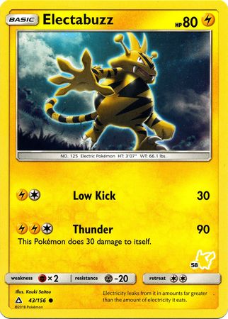 Electabuzz (43/156) (Pikachu Stamp #58) [Battle Academy 2020] | Cracking-Singles