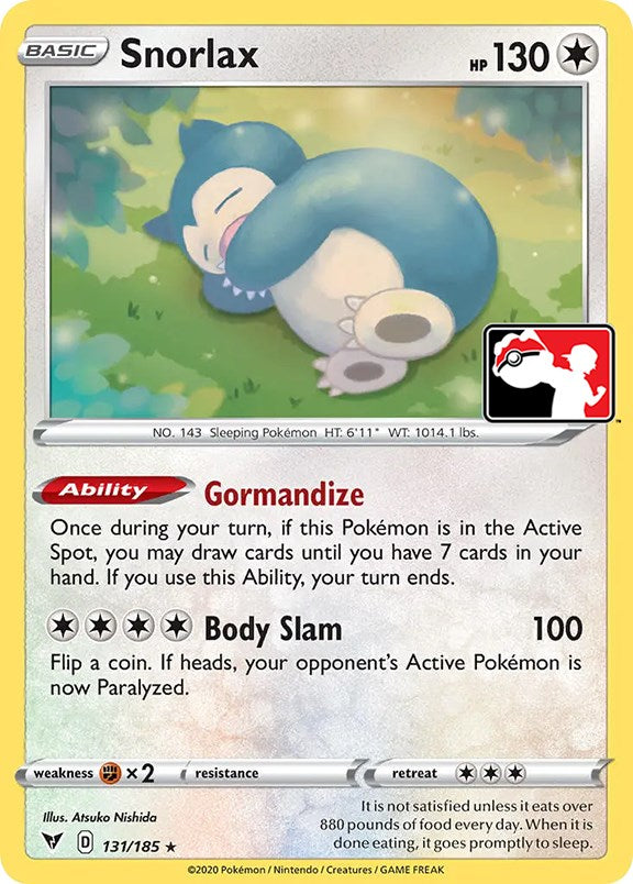 Snorlax (131/185) [Prize Pack Series One] | Cracking-Singles