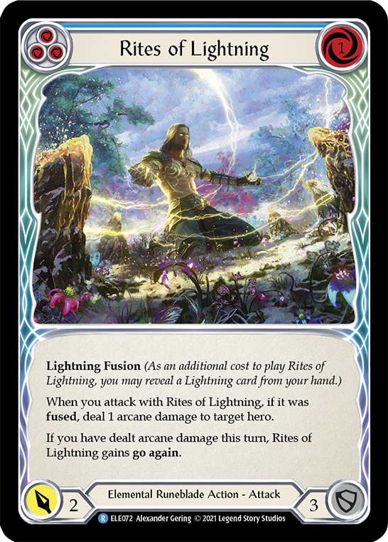 Rites of Lightning (Blue) [ELE072] (Tales of Aria)  1st Edition Rainbow Foil | Cracking-Singles