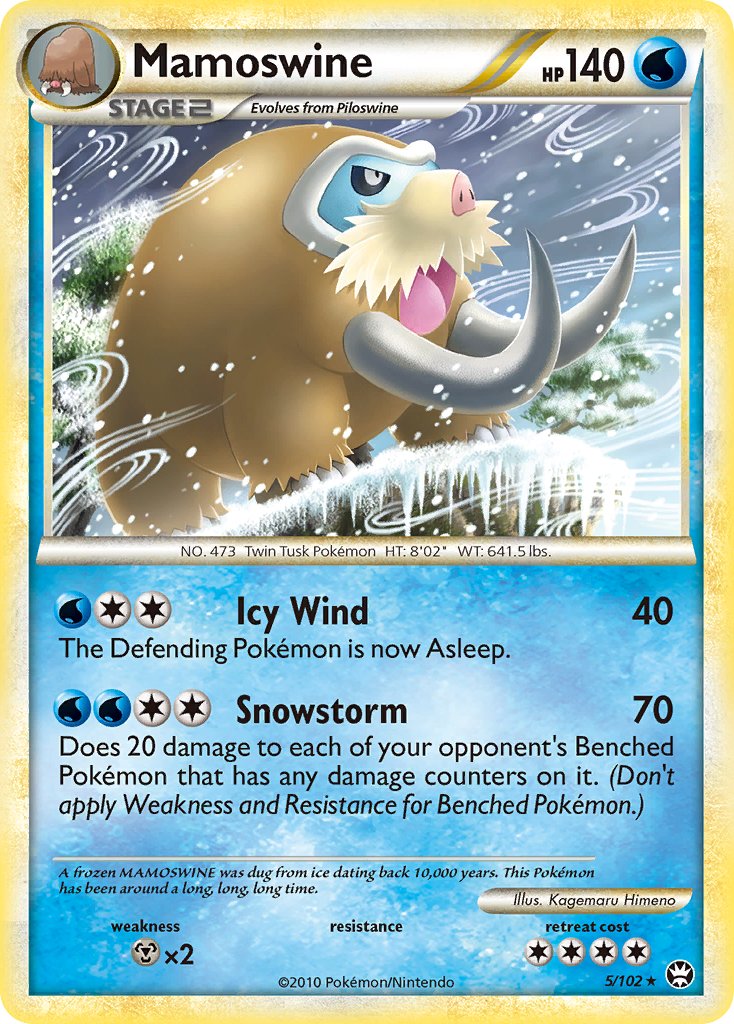 Mamoswine (5/102) (Cracked Ice Holo) (Theme Deck Exclusive) [HeartGold & SoulSilver: Triumphant] | Cracking-Singles