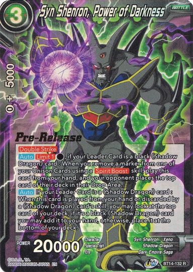 Syn Shenron, Power of Darkness (BT14-132) [Cross Spirits Prerelease Promos] | Cracking-Singles