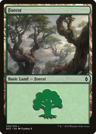 Forest (274) [Battle for Zendikar] | Cracking-Singles