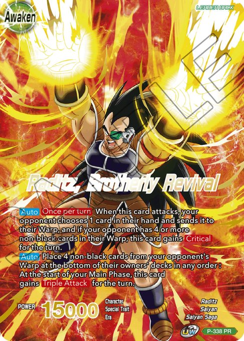 Raditz // Raditz, Brotherly Revival (Gold Stamped) (P-338) [Saiyan Showdown Prerelease Promos] | Cracking-Singles