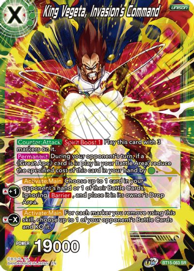 King Vegeta, Invasion's Command [BT15-063] | Cracking-Singles