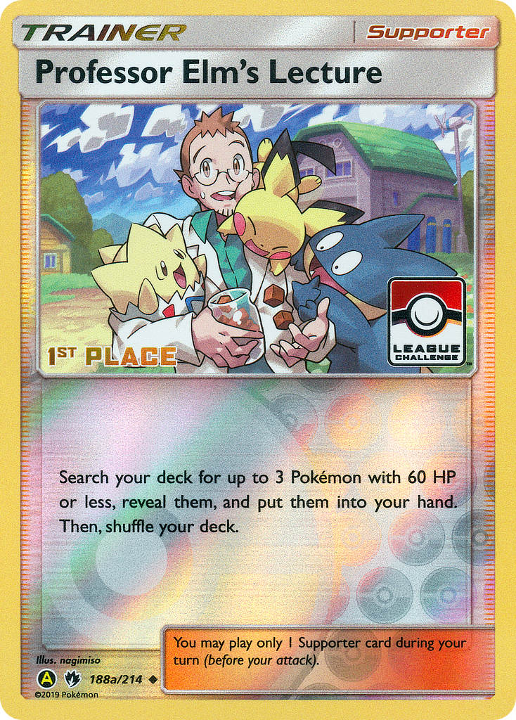 Professor Elm's Lecture (188a/214) (League Promo 1st Place) [Sun & Moon: Lost Thunder] | Cracking-Singles