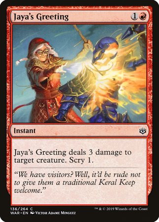 Jaya's Greeting [War of the Spark] | Cracking-Singles