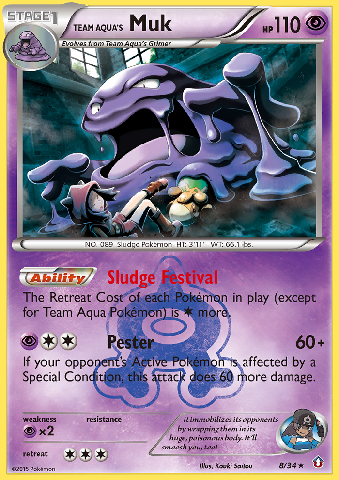 Team Aqua's Muk (8/34) [XY: Double Crisis] | Cracking-Singles