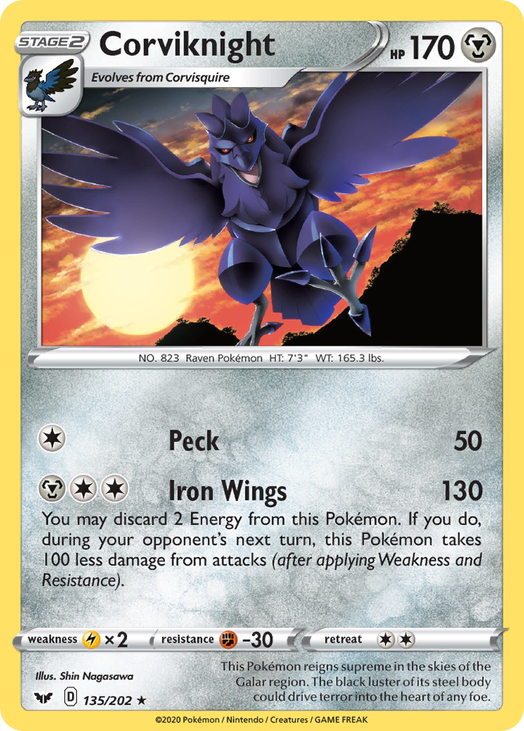 Corviknight (135/202) [Sword & Shield: Base Set] | Cracking-Singles