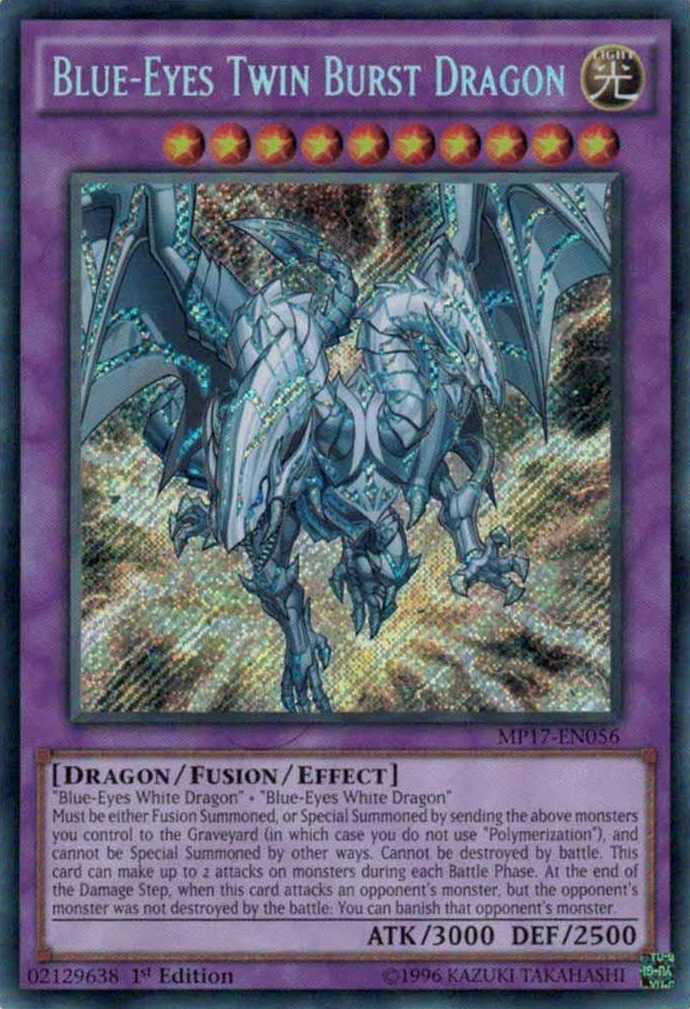 Blue-Eyes Twin Burst Dragon [MP17-EN056] Secret Rare | Cracking-Singles