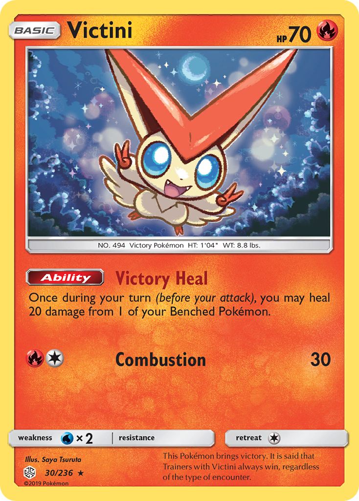 Victini (30/236) [Sun & Moon: Cosmic Eclipse] | Cracking-Singles