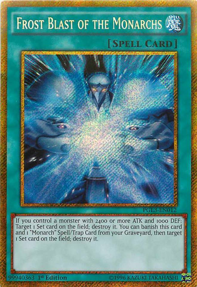 Frost Blast of the Monarchs [PGL3-EN012] Gold Secret Rare | Cracking-Singles