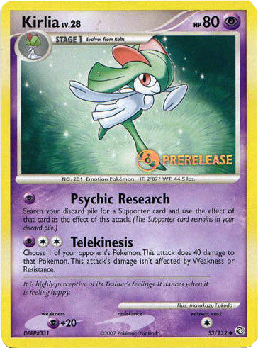 Kirlia (53/132) (Prerelease Promo) [Diamond & Pearl: Black Star Promos] | Cracking-Singles