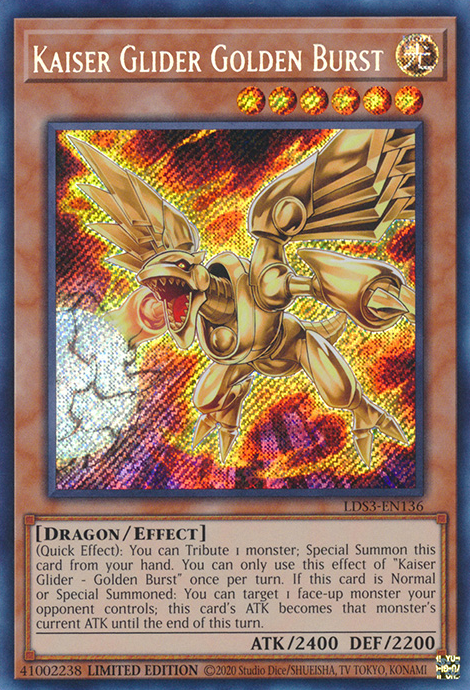 Kaiser Glider Golden Burst [LDS3-EN136] Secret Rare | Cracking-Singles