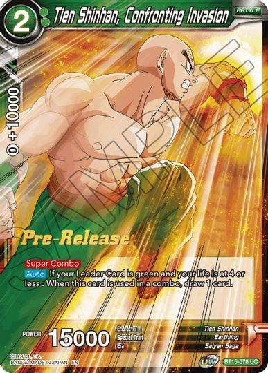 Tien Shinhan, Confronting Invasion (BT15-078) [Saiyan Showdown Prerelease Promos] | Cracking-Singles