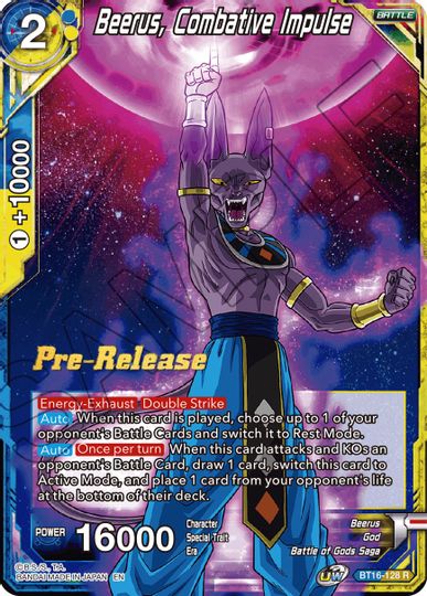 Beerus, Combative Impulse (BT16-128) [Realm of the Gods Prerelease Promos] | Cracking-Singles