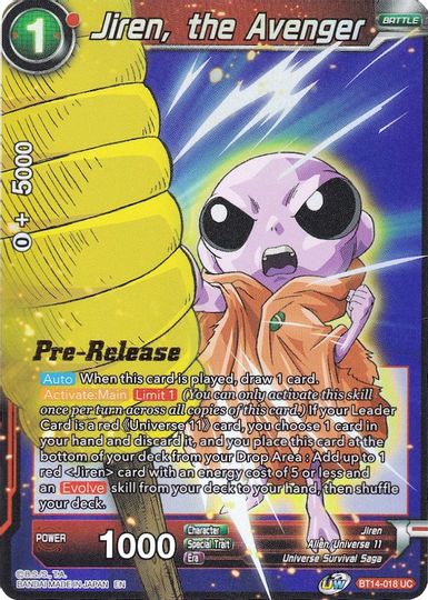 Jiren, the Avenger (BT14-018) [Cross Spirits Prerelease Promos] | Cracking-Singles