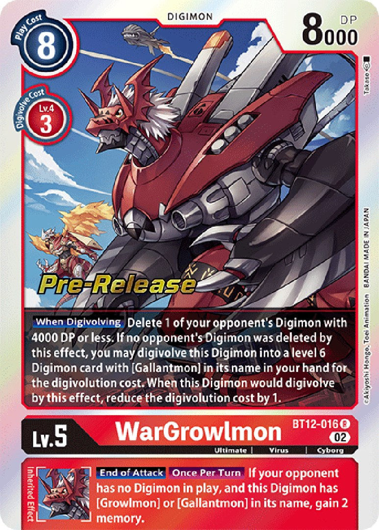 WarGrowlmon [BT12-016] [Across Time Pre-Release Cards] | Cracking-Singles