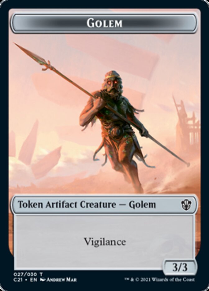 Golem // Thopter Token (027/030) [Commander 2021 Tokens] | Cracking-Singles