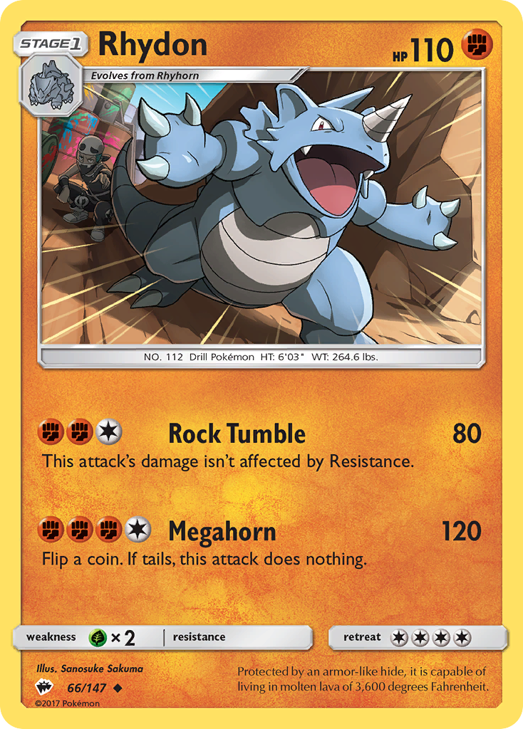 Rhydon (66/147) [Sun & Moon: Burning Shadows] | Cracking-Singles