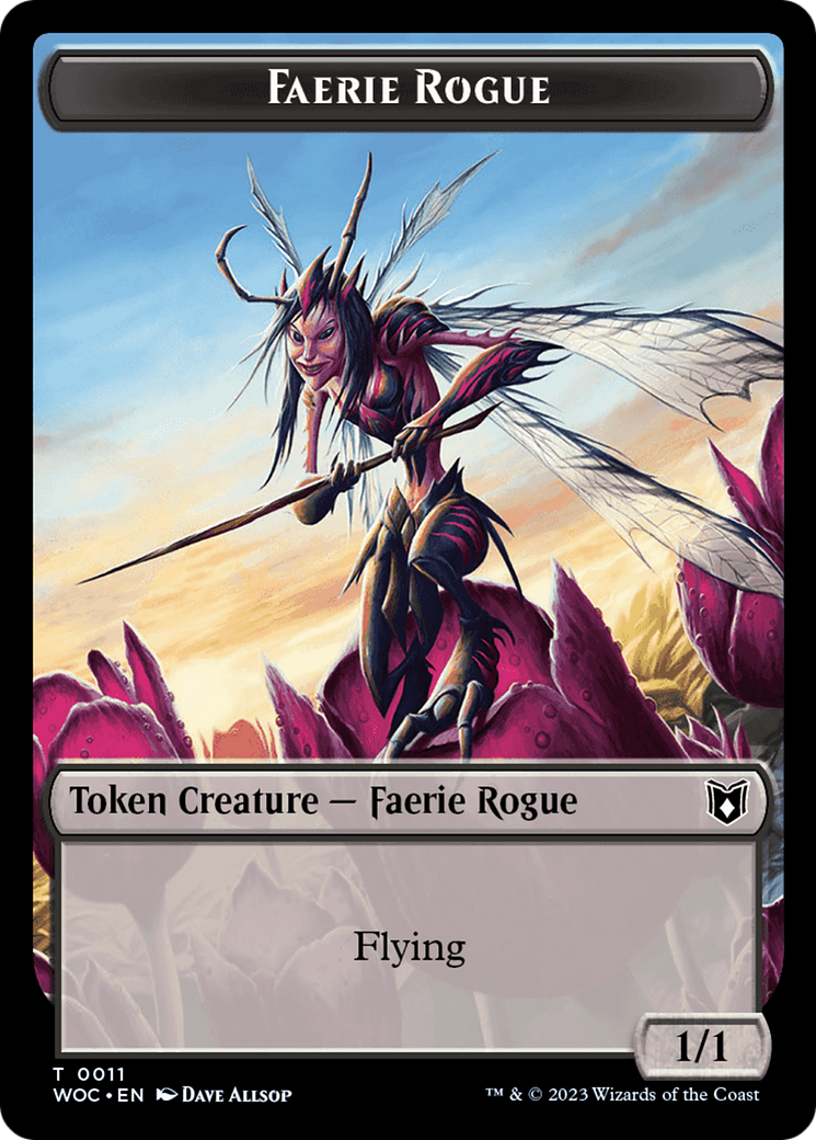 Faerie Rogue // Pirate (0011) Double-Sided Token [Wilds of Eldraine Commander Tokens] | Cracking-Singles