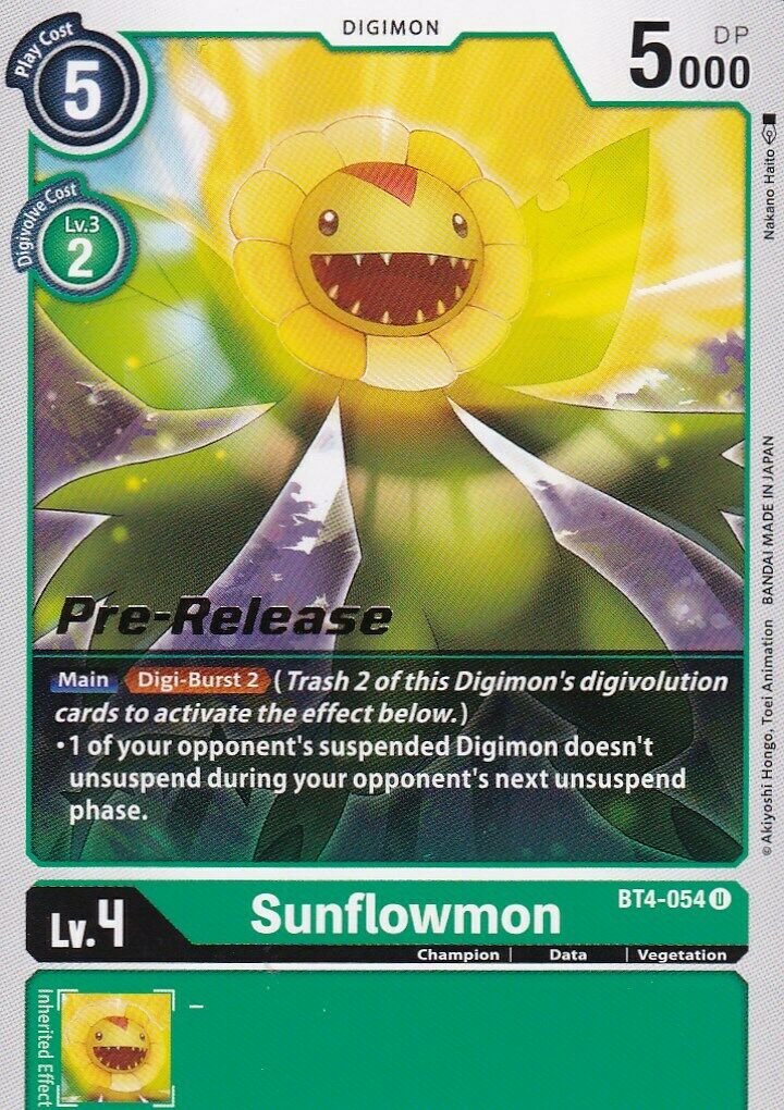 Sunflowmon [BT4-054] [Great Legend Pre-Release Promos] | Cracking-Singles