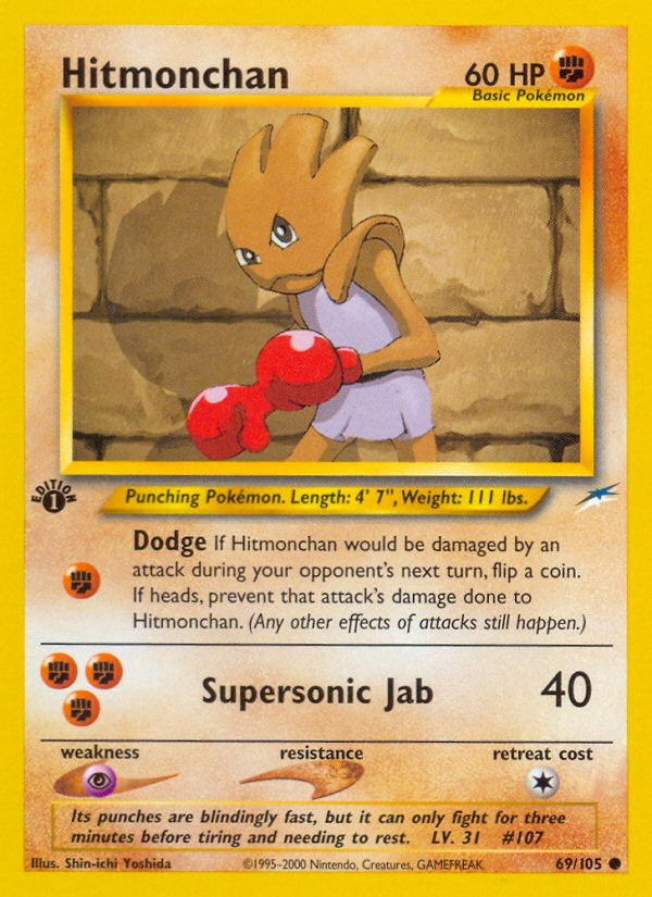 Hitmonchan (69/105) [Neo Destiny 1st Edition] | Cracking-Singles