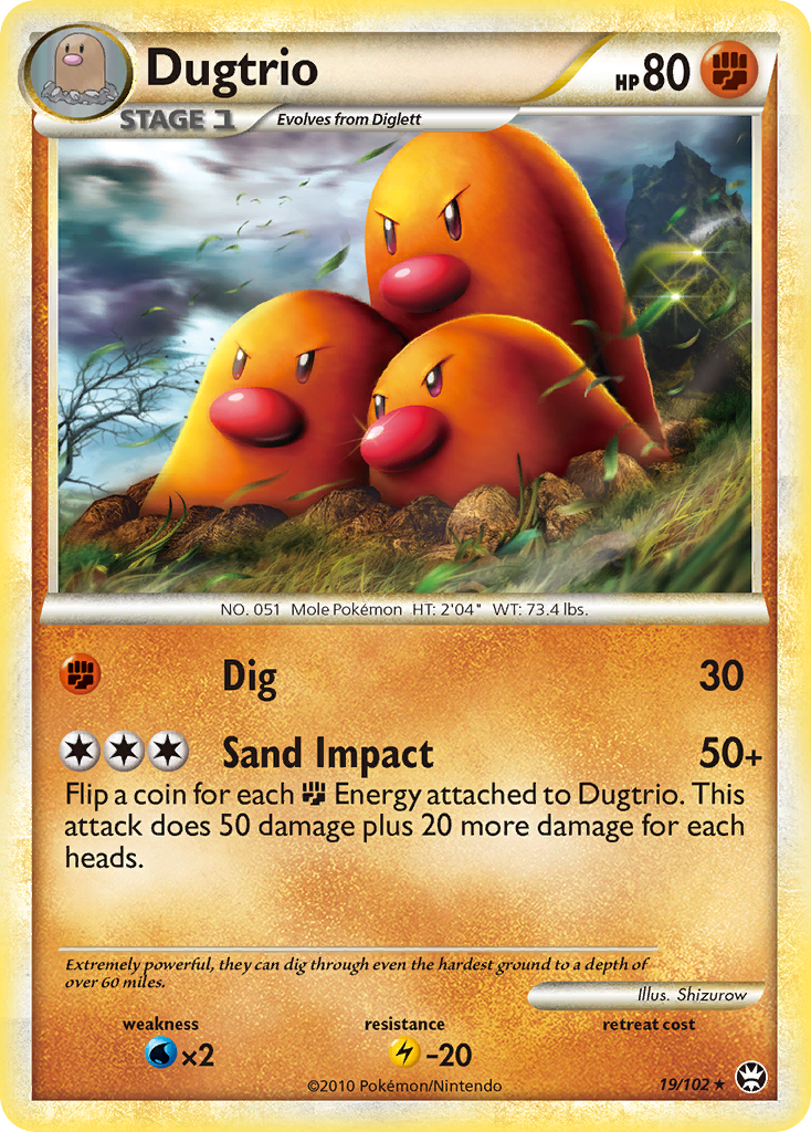 Dugtrio (19/102) [HeartGold & SoulSilver: Triumphant] | Cracking-Singles