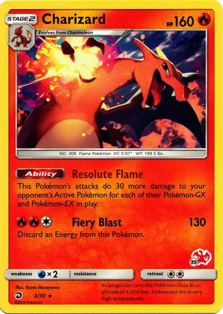 Charizard (3/70) (Charizard Stamp #39) [Battle Academy 2020] | Cracking-Singles