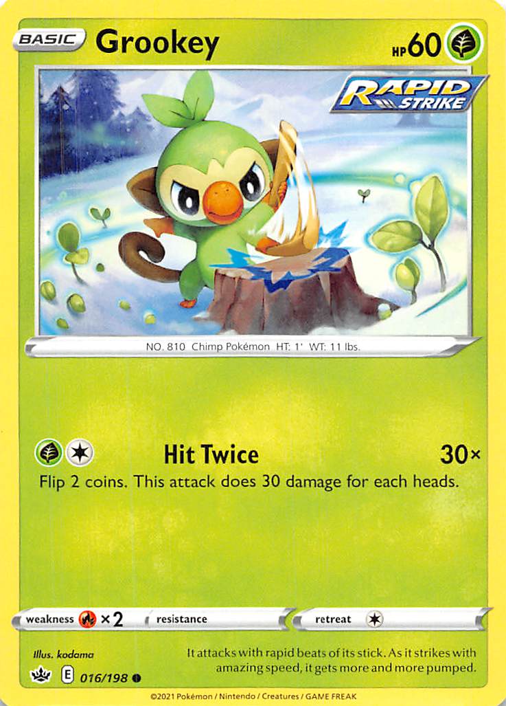 Grookey (016/198) [Sword & Shield: Chilling Reign] | Cracking-Singles