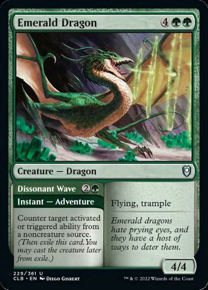 Emerald Dragon // Dissonant Wave [Commander Legends: Battle for Baldur's Gate] | Cracking-Singles