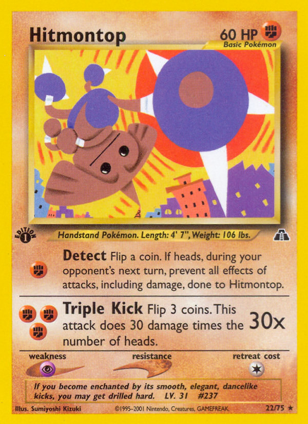 Hitmontop (22/75) [Neo Discovery 1st Edition] | Cracking-Singles