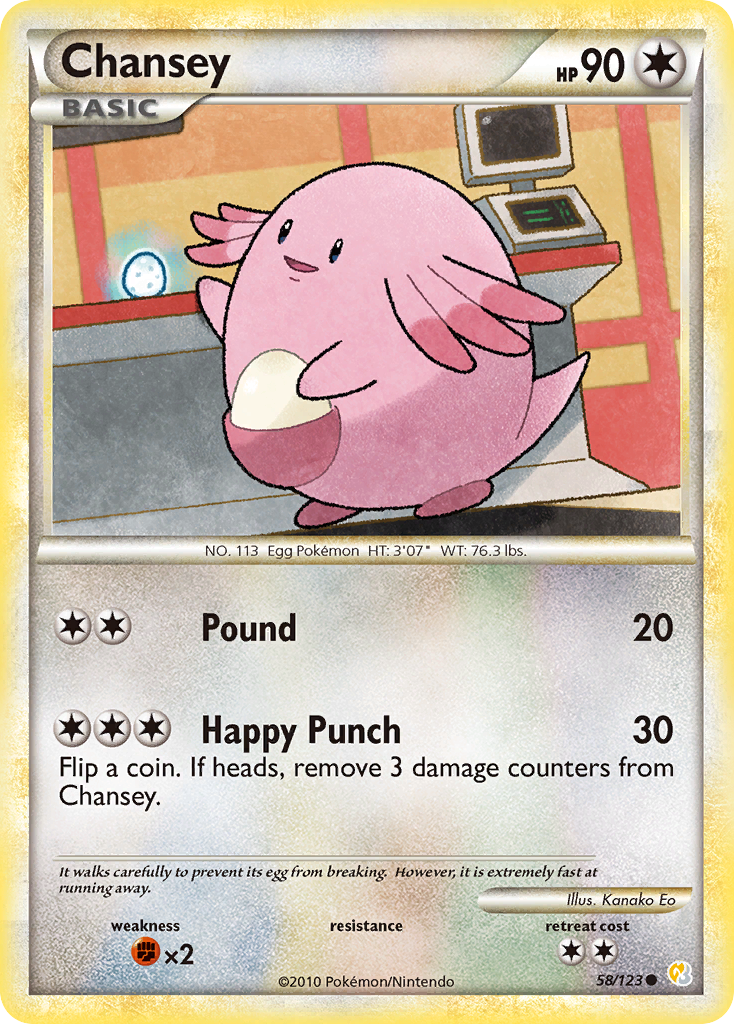 Chansey (58/123) [HeartGold & SoulSilver: Base Set] | Cracking-Singles