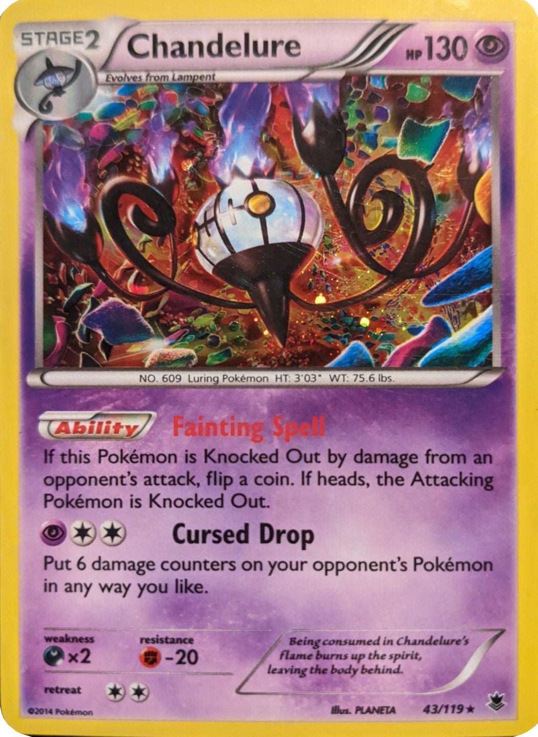 Chandelure (43/119) (Cosmos Holo) [XY: Phantom Forces] | Cracking-Singles