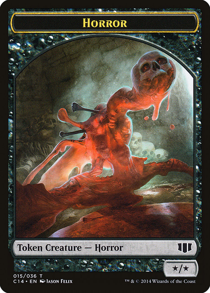 Horror // Zombie (016/036) Double-sided Token [Commander 2014 Tokens] | Cracking-Singles