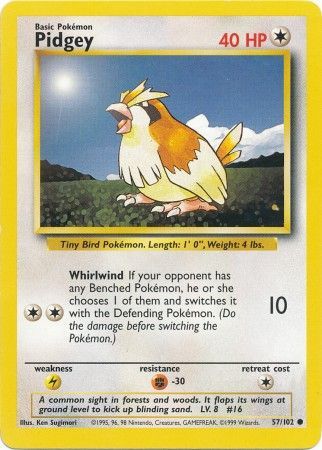 Pidgey (57/102) [Base Set Unlimited] | Cracking-Singles