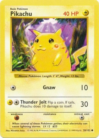 Pikachu (58/102) (Red Cheeks Misprint) [Base Set Shadowless Unlimited] | Cracking-Singles